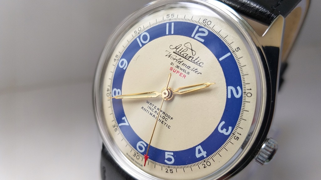 ATLANTIC WORLDMASTER -RING W STALI - WIELKI 37MM !