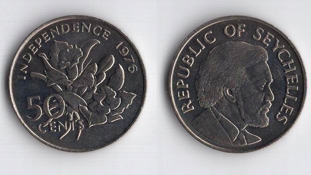 SESZELE 1976 50 CENTS NIEPODLEGŁOŚĆ