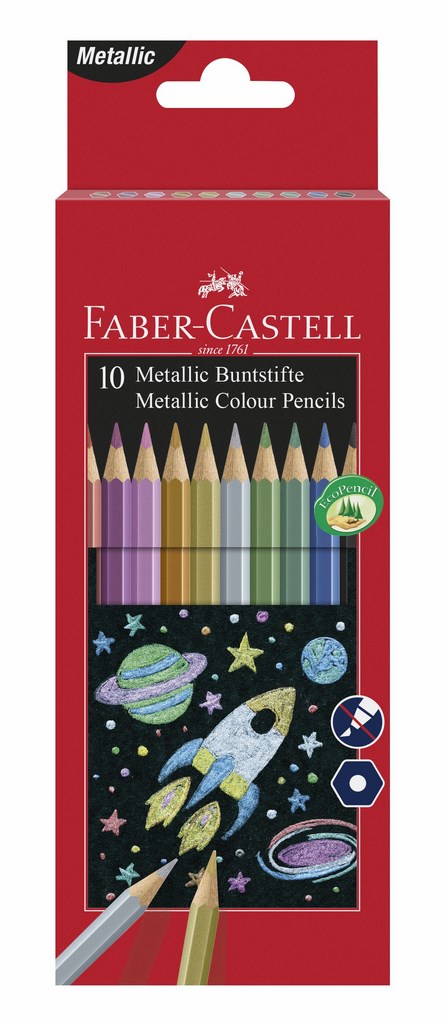 Kredki ołówkowe metaliczne FABER-CASTELL 10kol.