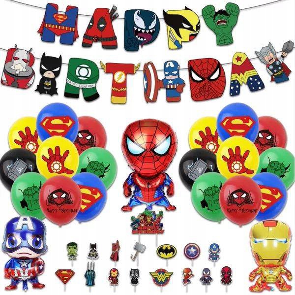 Avengers URODZINY balony banner topper spiderman