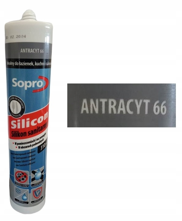 Silikon sanitarny Sopro ANTRACYT 66- 310ml