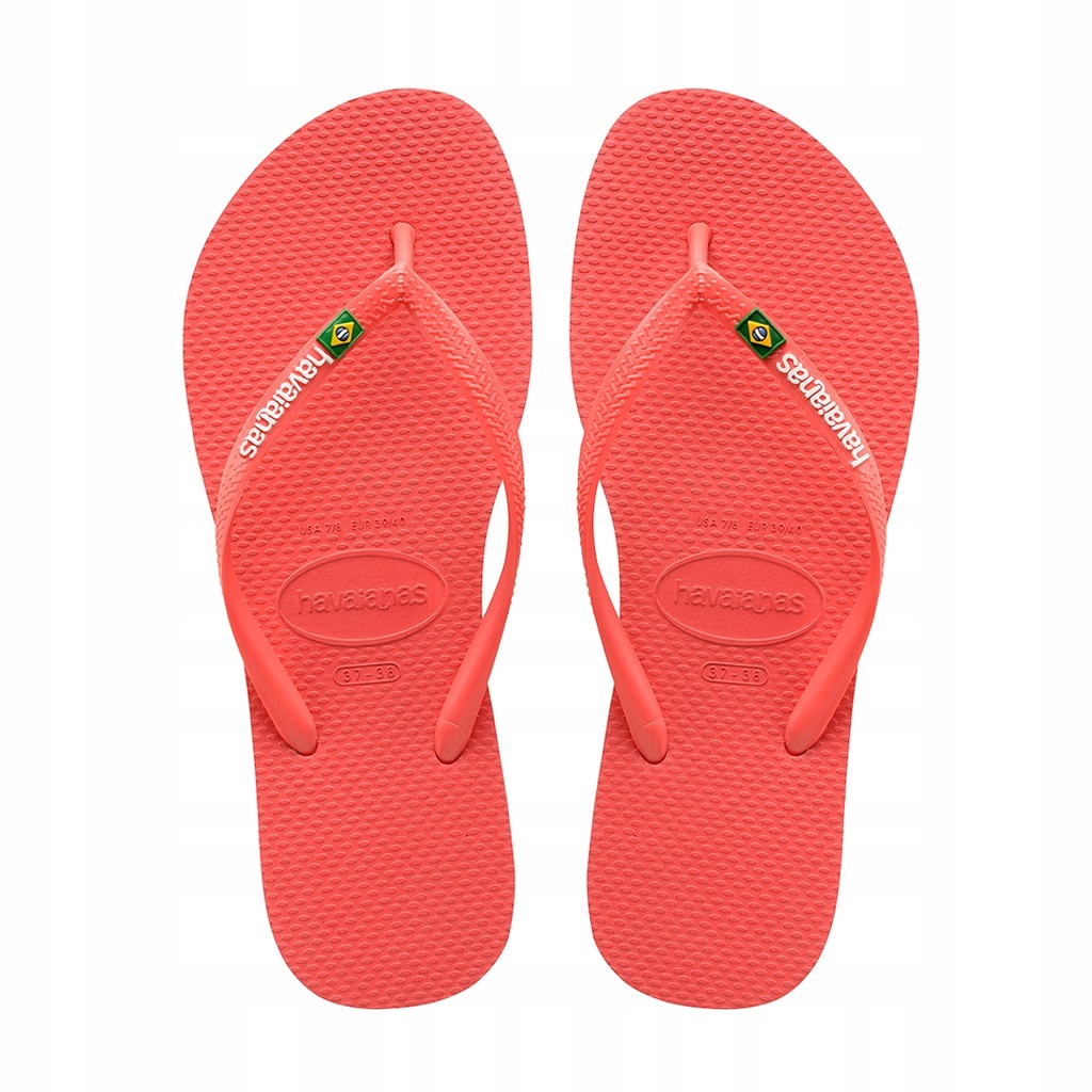 HAVAIANAS Koralowe gumowe japonki (39/40)