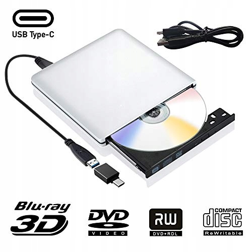 Zewnętrzny napęd Blu Ray DVD 3D, USB 3.0 i USB C