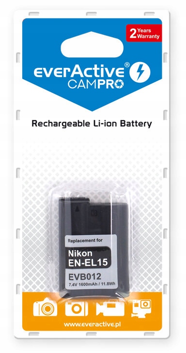 Bateria everActive do Nikon EN-EL15A EN-EL15E