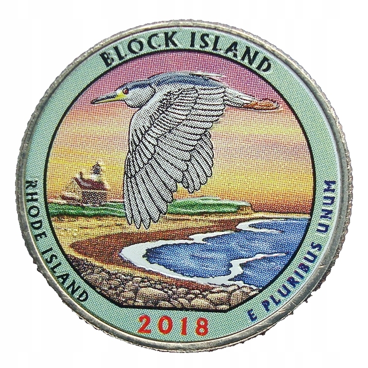 Купить США 25 c Block Island 2018 № 45 цвет х 1: отзывы, фото, характеристики в интерне-магазине Aredi.ru