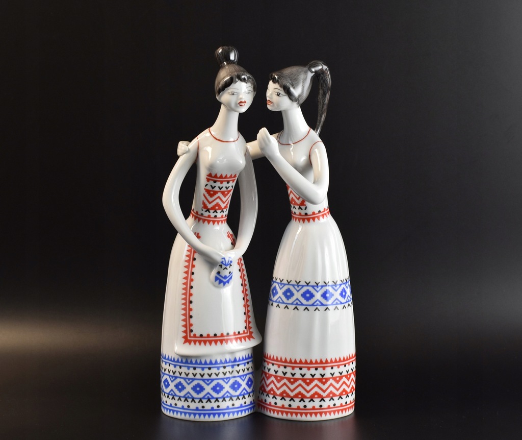 Figurka Hollohaza plotkary Węgry vintage design