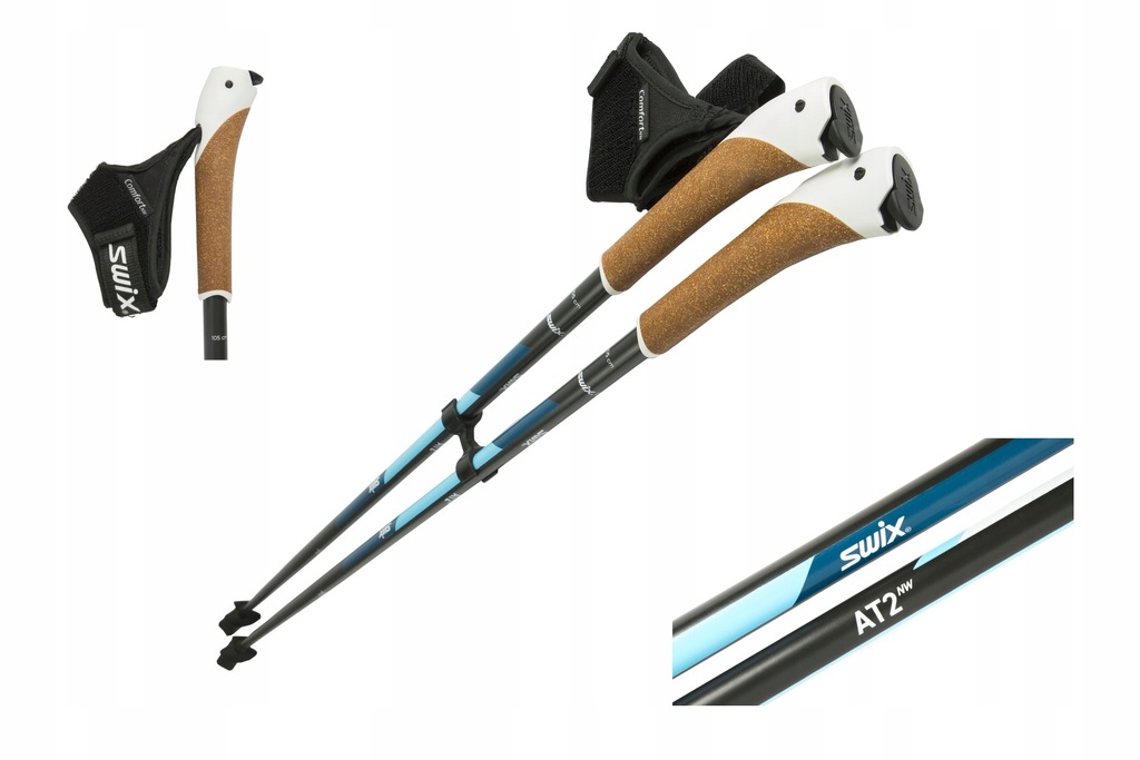 Kije nordic walking Swix AT2 Just Go 125 cm blue