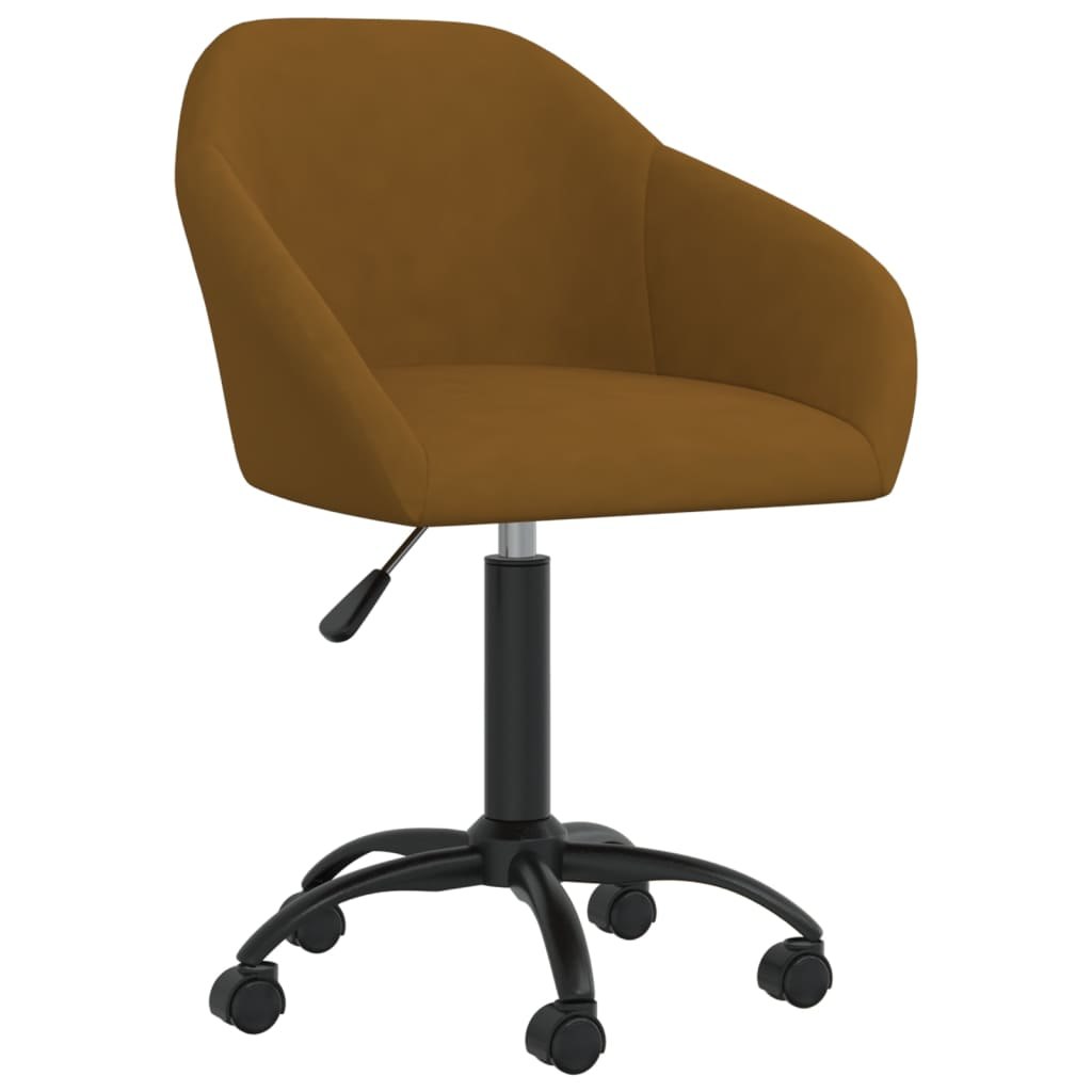 Obrotowe krzesło biurowe, brązowe, tapicerowane ak