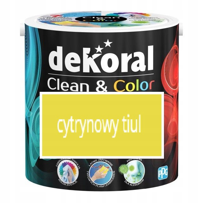 DEKORAL CLEAN&COLOR CYTRYNOWY TIUL SATYNA 2,5L