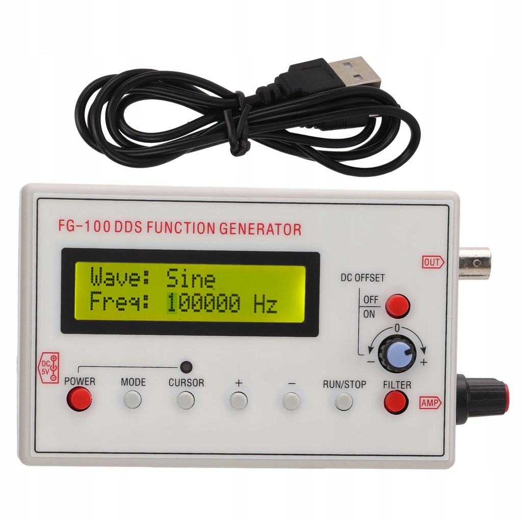 Generator sygnału DDS 1 Hz – 500 kHz Sinus 1 Hz –