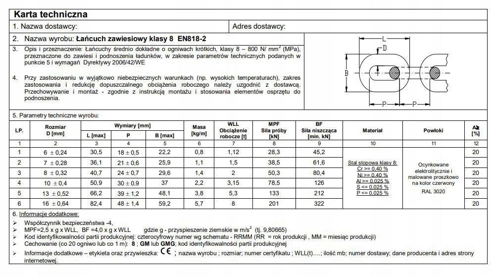 Купить СТРОПНАЯ ЦЕПЬ ЧЕРНАЯ 8MM G8 WLL 2.0T EN818-2: отзывы, фото и ...