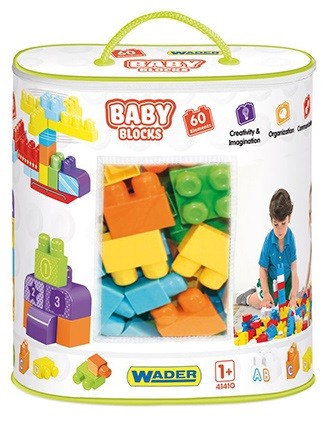 WADER Klocki Baby Blocks Torba 60 elementów