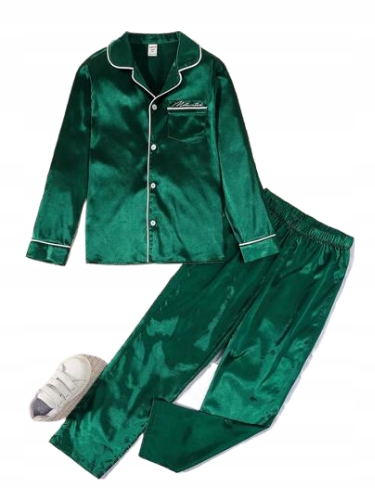 SHEIN PIŻAMA SATYNOWA DZIECIĘCA GŁADKA 128/134 ŁRF