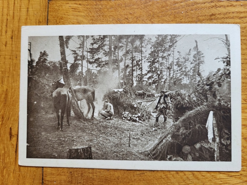 Legiony Naczelny Komitet Narodowy 1915 2 Pułk Ułanów biwak w lesie
