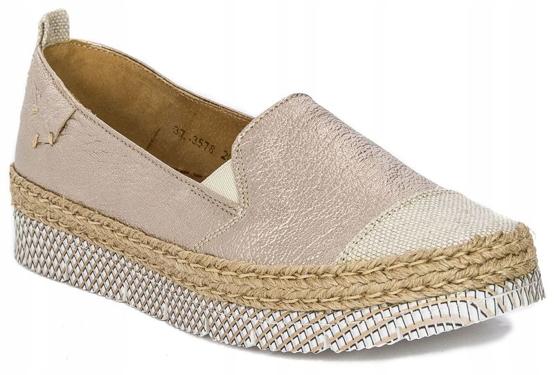 Espadryle Maciejka 03578-25 skórzane złote r.37