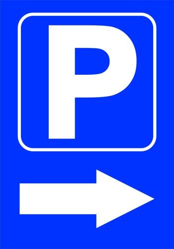 TABLICZKA INFORMACYJNA - PARKING W PRAWO