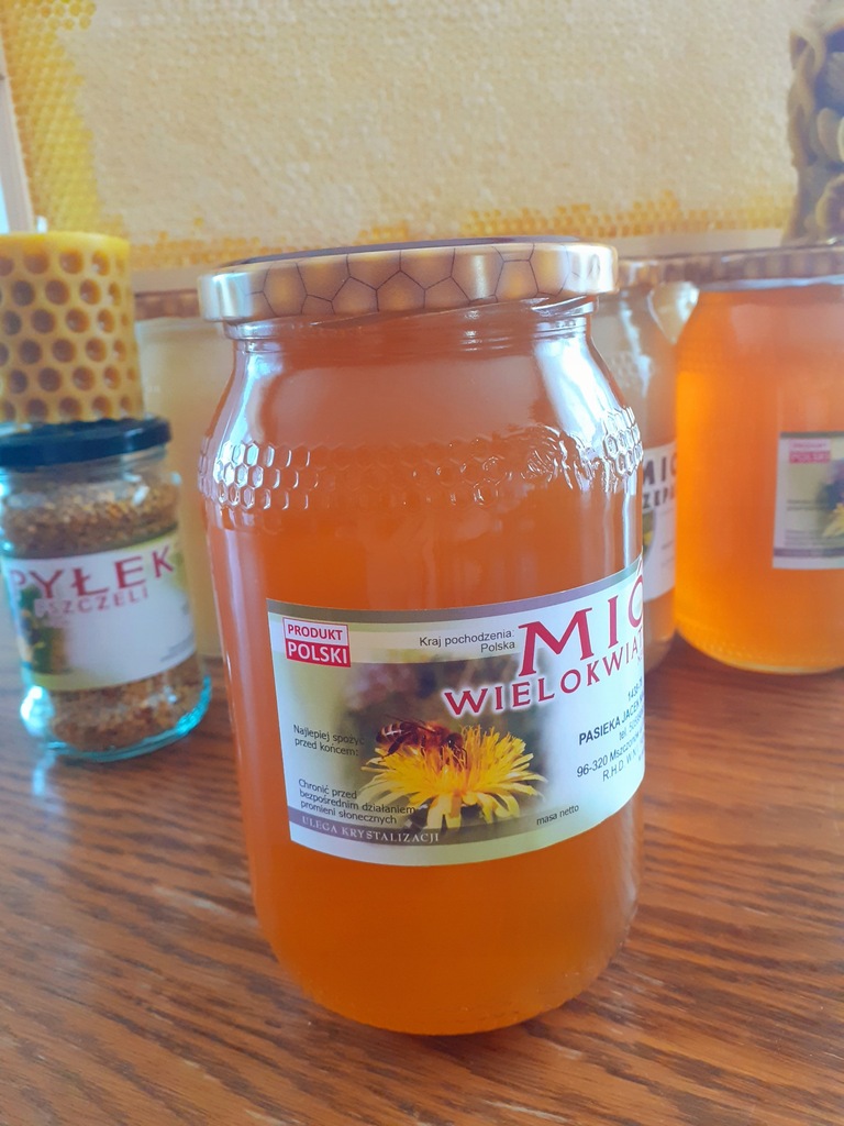 Miód wielokwiatowy nektarowy 1,2 kg z polskiej pasieki