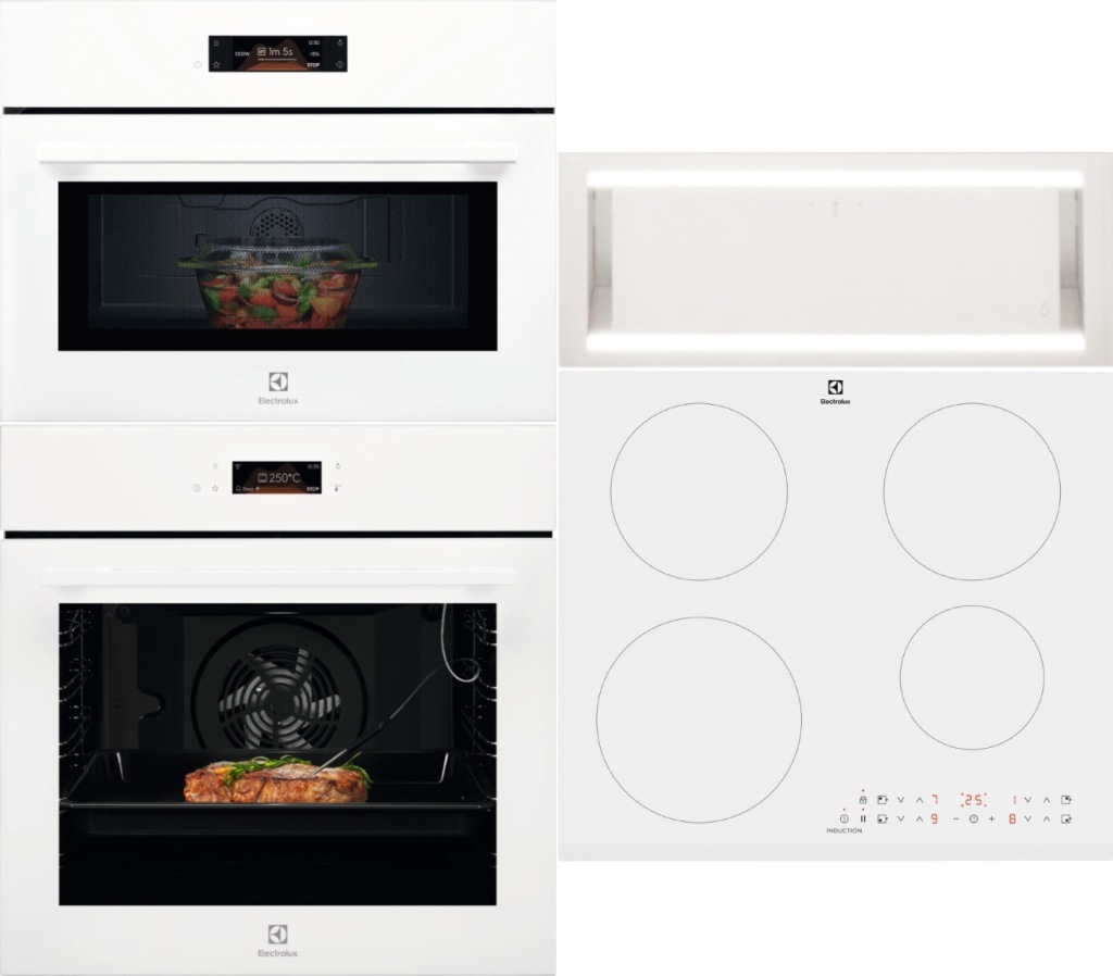 Zestaw ELECTROLUX 3 elementy Białe AGD do zabudowy + CIARKO DESIGN Duo 55cm