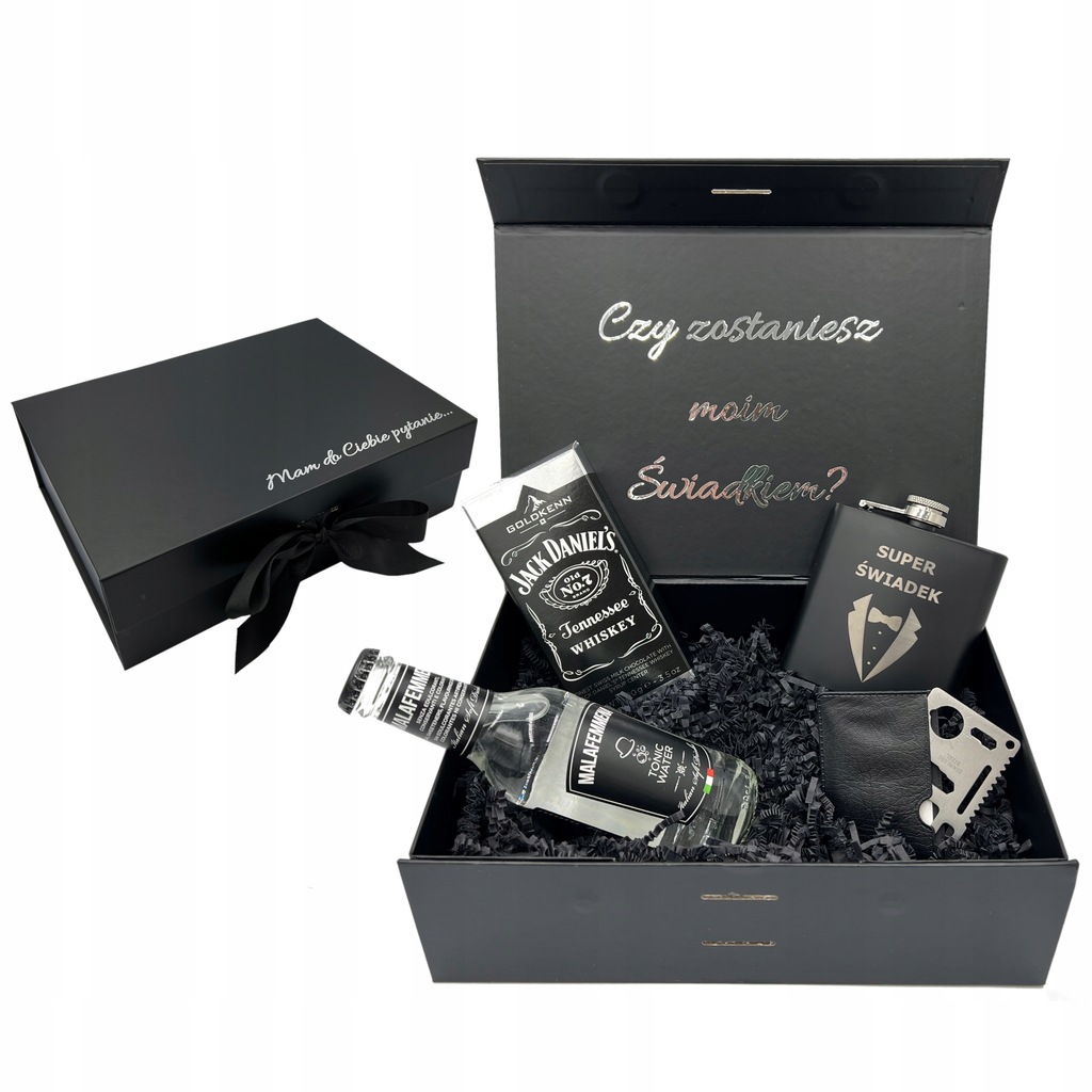 BOX PREZENTOWY PREMIUM dla ŚWIADKA PROŚBA O ŚWIADKOWANIE ZESTAW PIERSIÓWKA