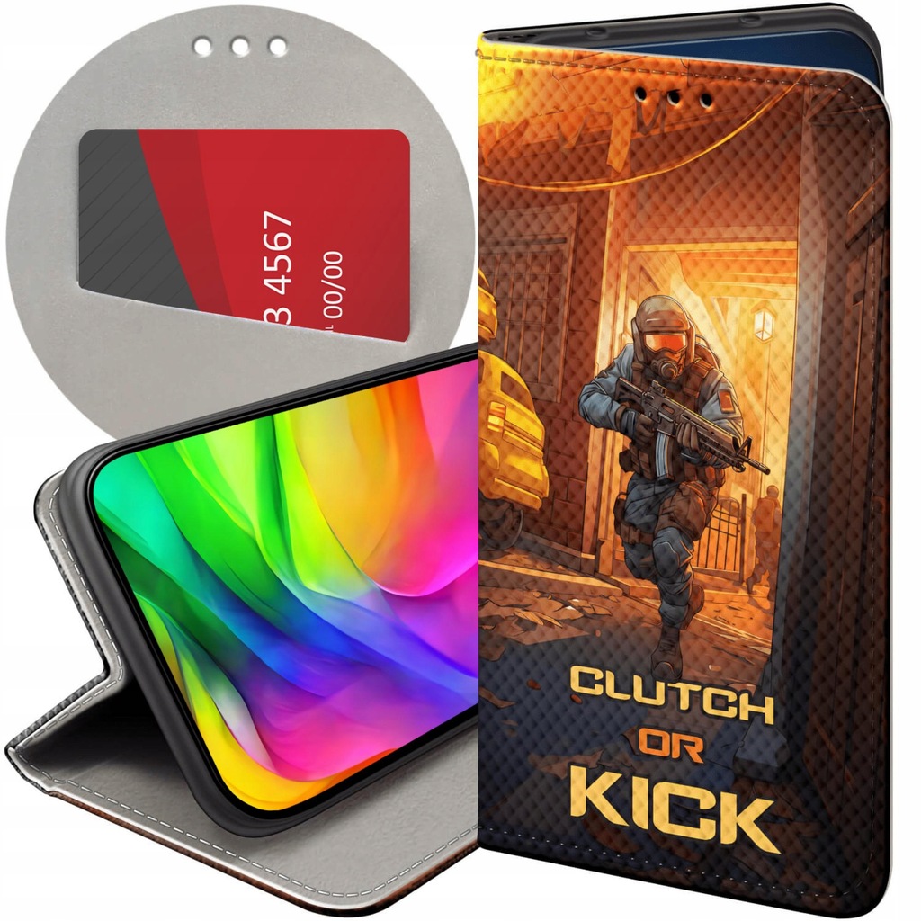 ETUI Z KLAPKĄ DO SAMSUNG GALAXY A13 4G WZORY CS GO COUNTER-STRIKE FUTERAŁ