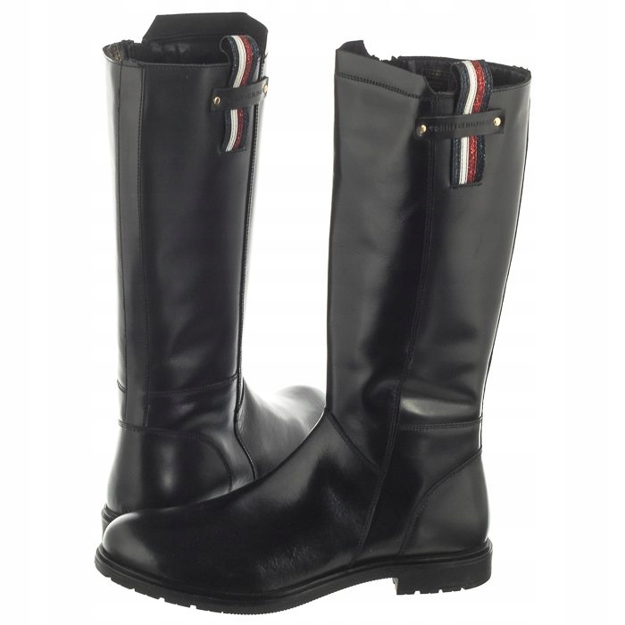 Damskie Kozaki Tommy Hilfiger Boot T3A6 Czarne