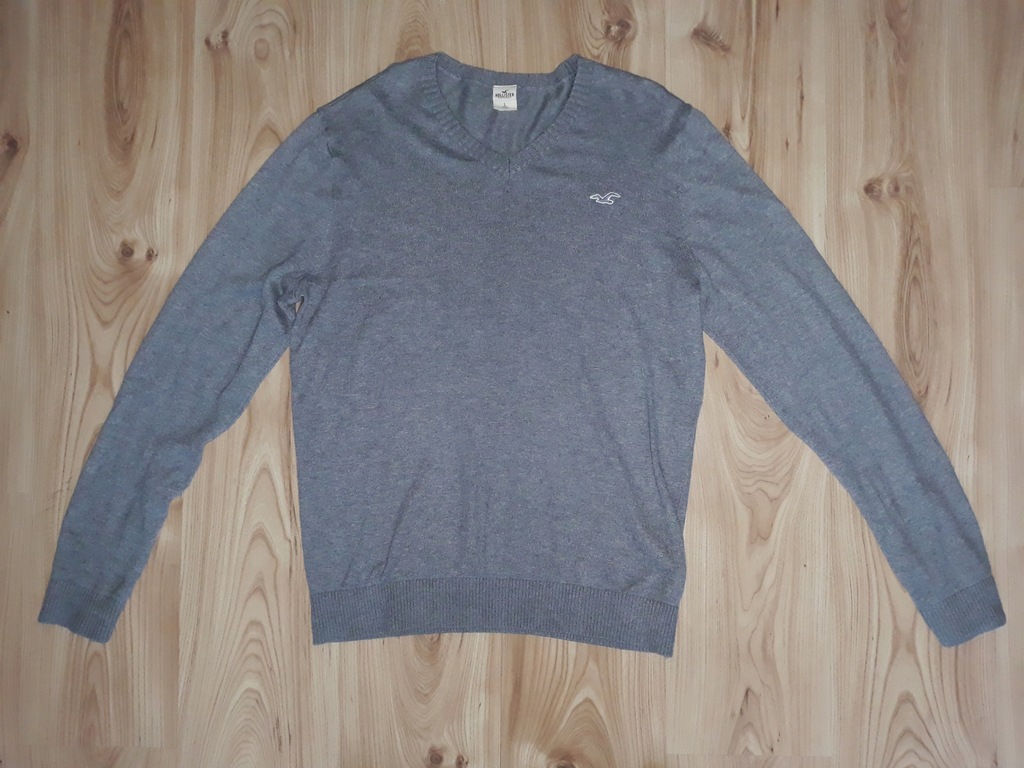 Sweter męski L Hollister szary USA stylowy