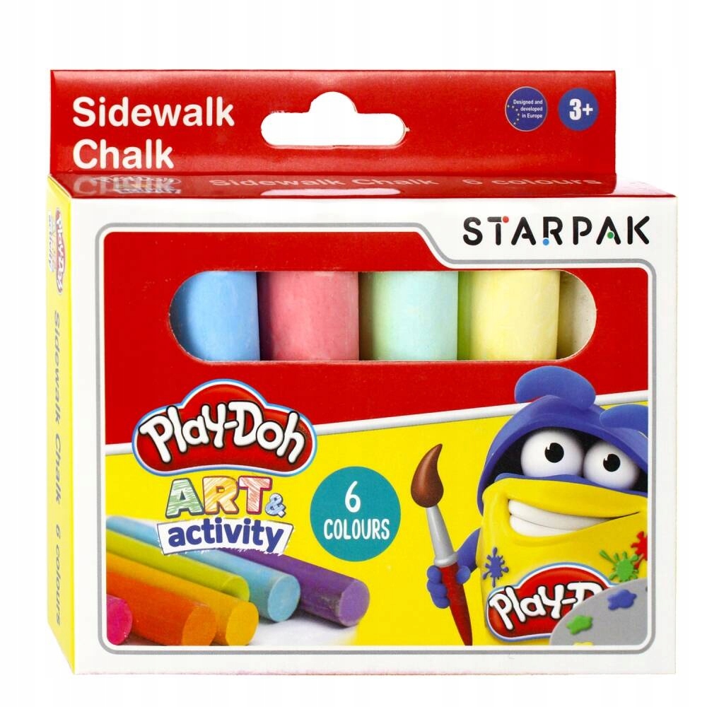 Kreda chodnikowa 6 kolorów Jumbo Play-Doh STARPAK 453897