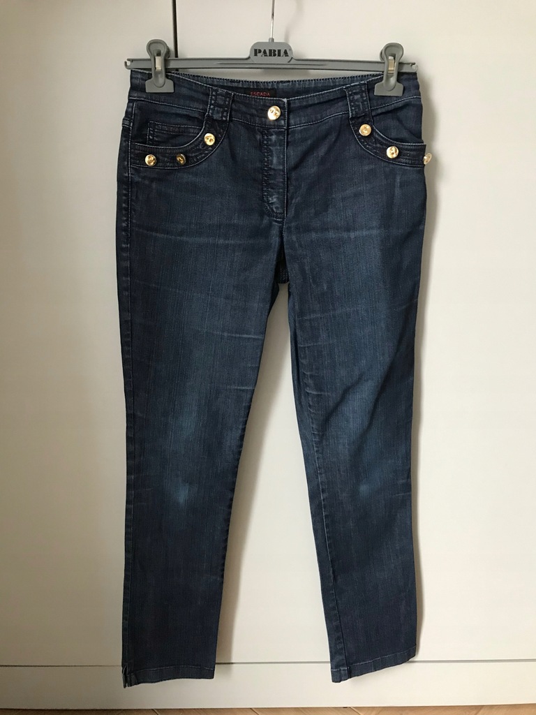 ESCADA SPORT slim jeans 38 złote guziki extra!!