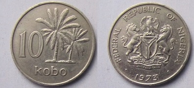 Nigeria 10 kobo 1973