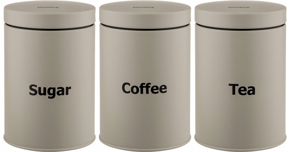 KOMPLET POJEMNIKÓW KAWA HERBATA CUKIER ZESTAW 7452