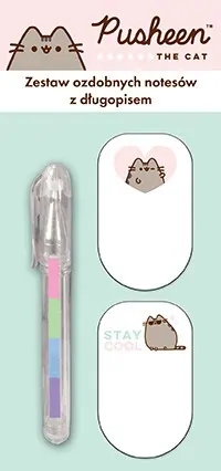 PUSHEEN ZESTAW MINI DŁUGOPIS +2 NOTESIKI KARTECZKI