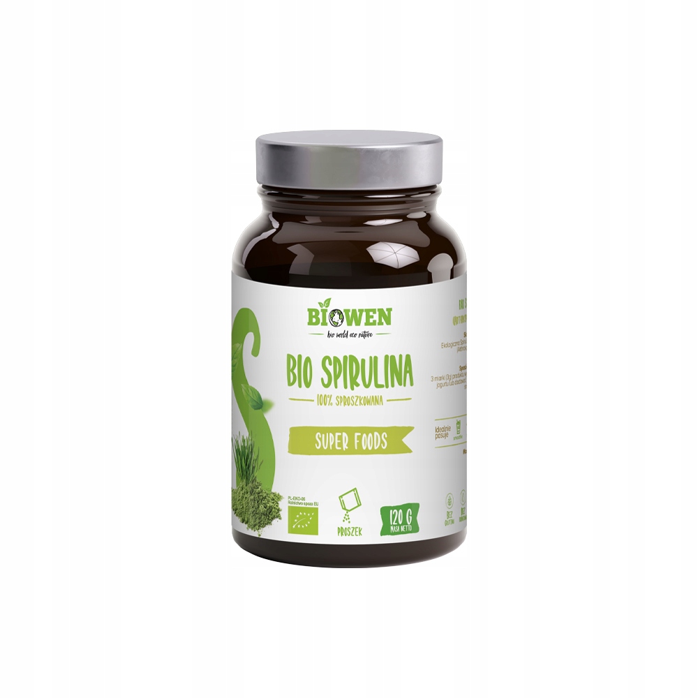 Biowen BIO Spirulina 120g proszek białko roślinne