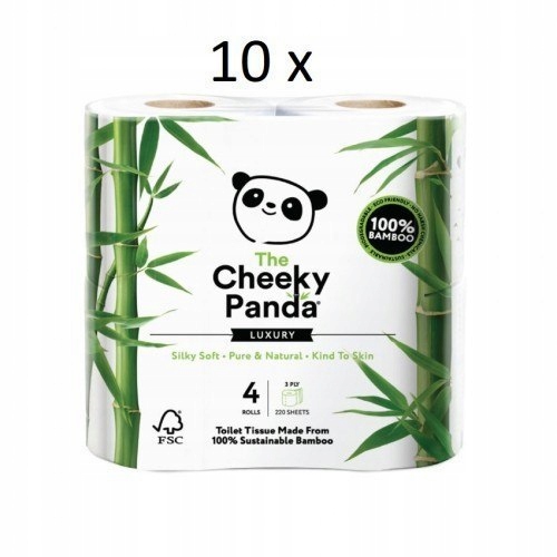 10 x THE CHEEKY PANDA 100% Bambusowy Papier toalet