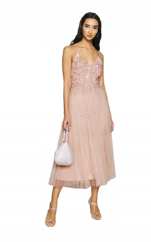 Sukienka LACE BEADS Riri midi r.38 11758443283 oficjalne archiwum Allegro