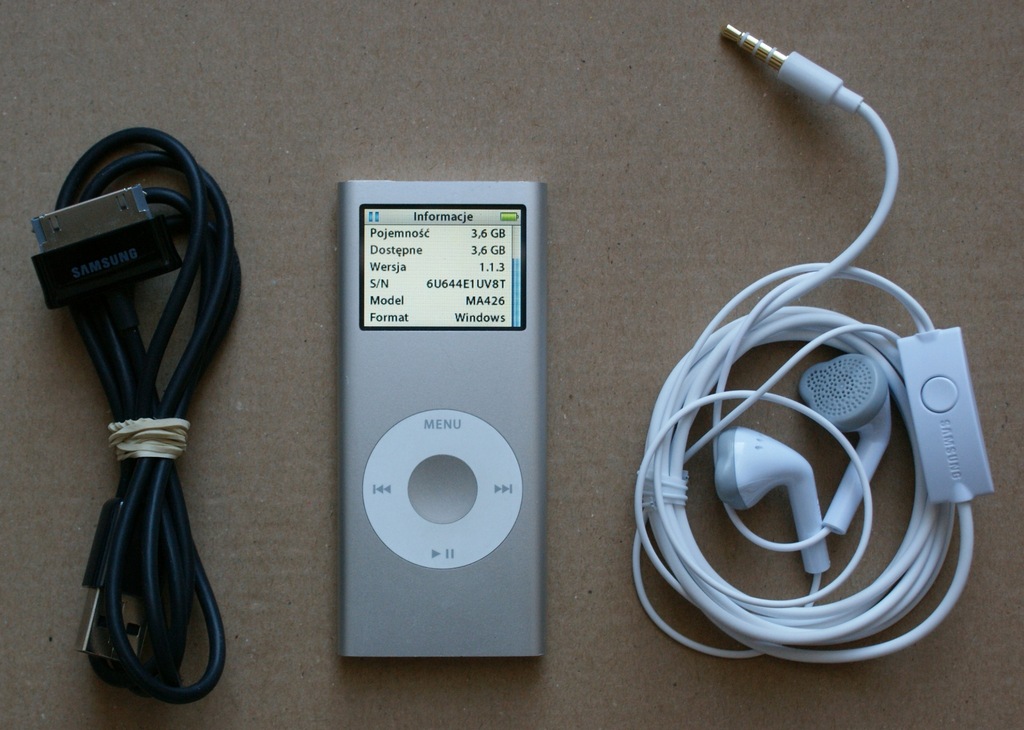 Apple iPod nano 2G 4 GB srebrny A1199 MA426 17godz
