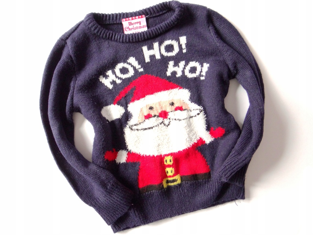świąteczny sweterek z Mikołajem*104 / 3-4 lata