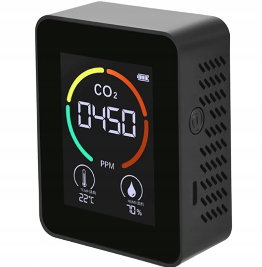 Miernik czujnik CO2 temperatury wilgotności USB LCD 3w1