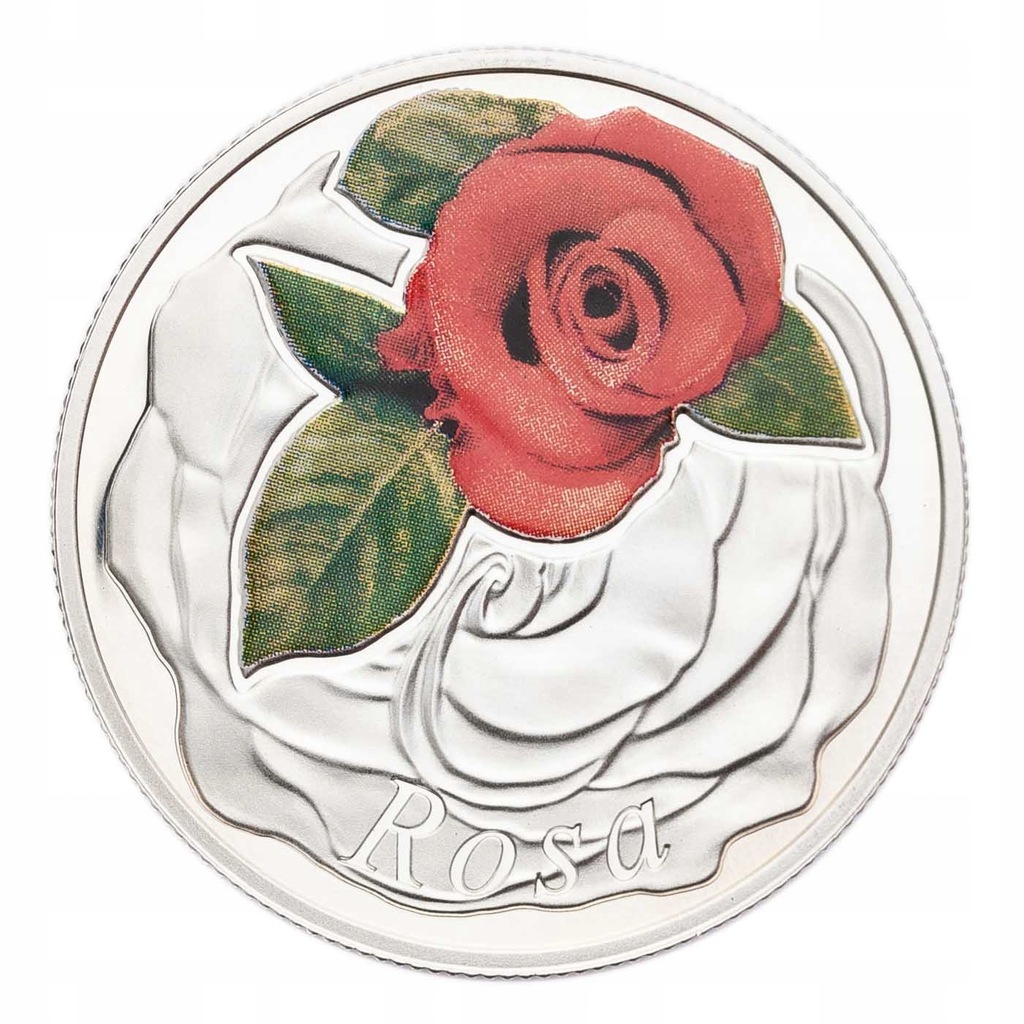 Białoruś, 10 Rubli 2013 r., Srebro 925, Róża ogrodowa