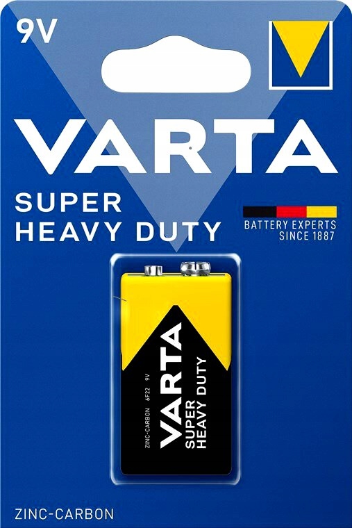 Varta Superlife 6F22 6LR61 9V Bateria zinc carbon