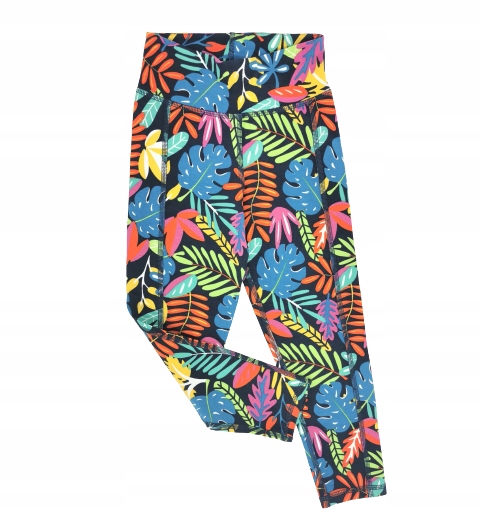 Sportowe legginsy w kolorowe liście FRUGI 110