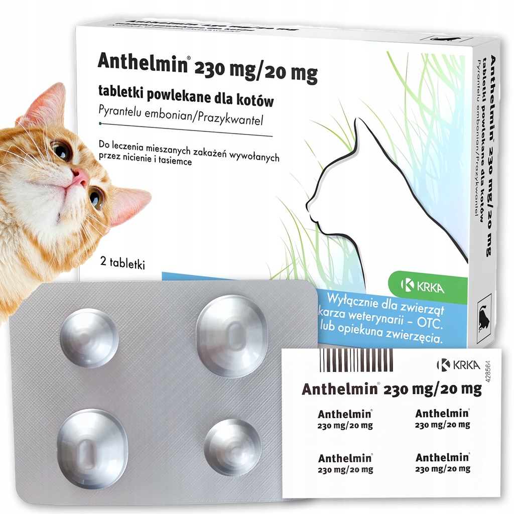 Na pasożyty robaki ODROBACZANIE KOTA tasiemce 2tab