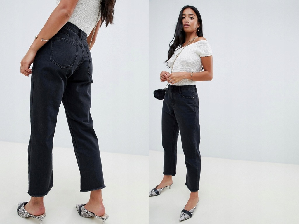 Missguided Petite Czarne Spodnie S/36