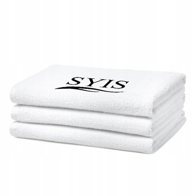 Polecam SYIS Ręcznik frotte z logo 50x90 - biały A