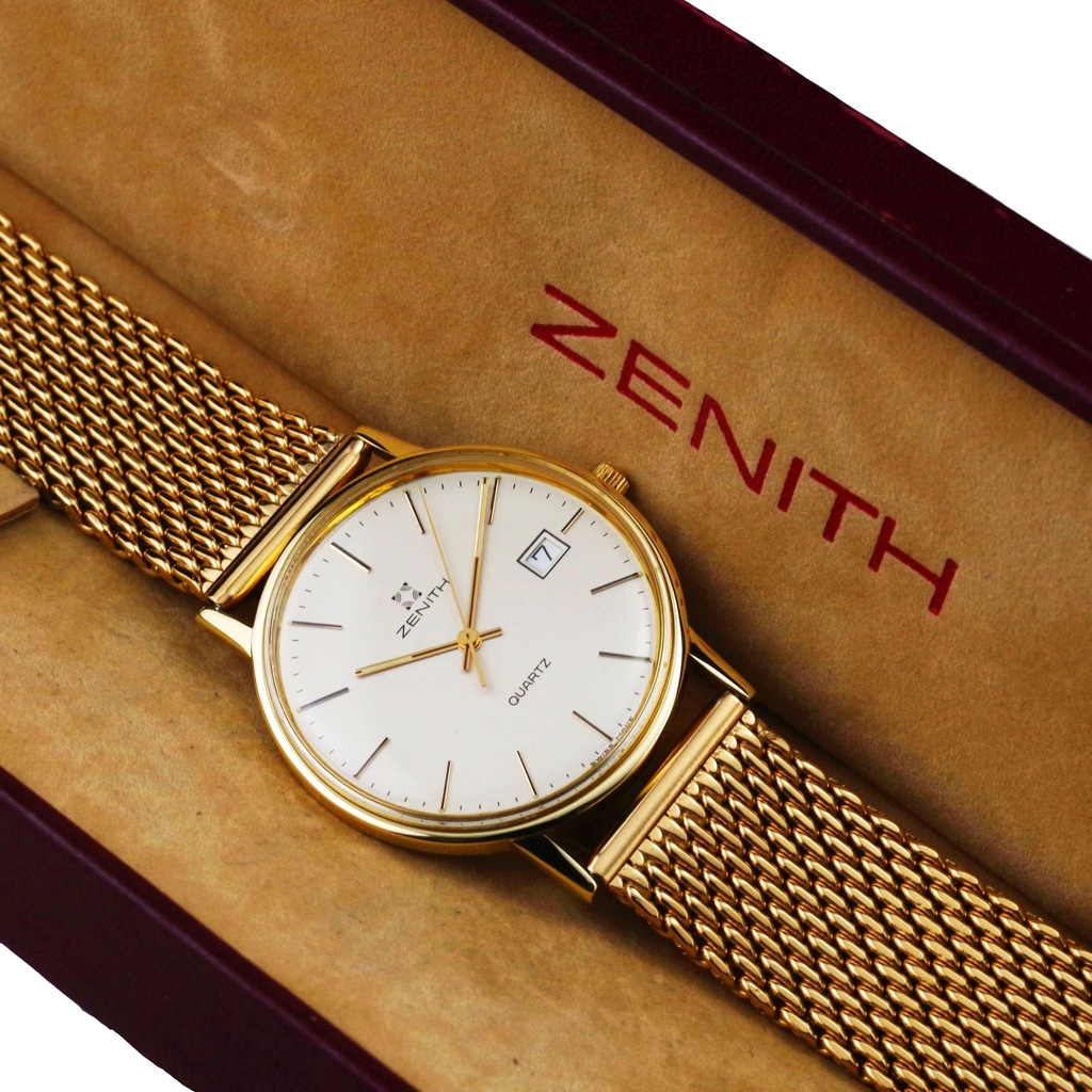 ZENITH zegarek męski LITE ZŁOTO 14K 585 mono. +BOX