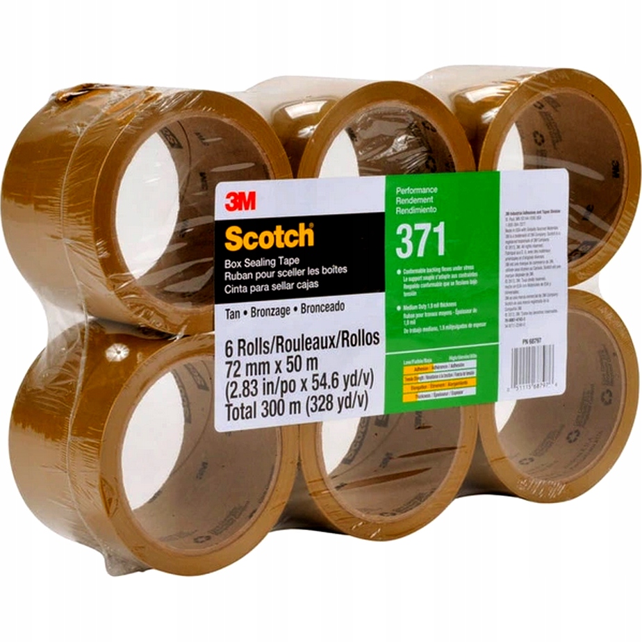 Taśma pakowa 3M Scotch 371 brązowa 6 szt. 48mm