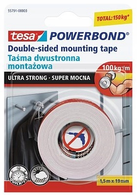 Taśma dwustronna POWERBOND STRONG TESA 1,5mx19mm