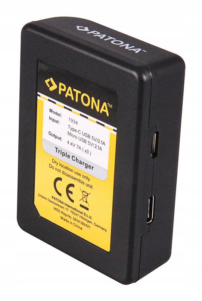 Купить Тройное USB-зарядное устройство Patona для GoPro Hero 8/7/6/5: отзывы, фото, характеристики в интерне-магазине Aredi.ru