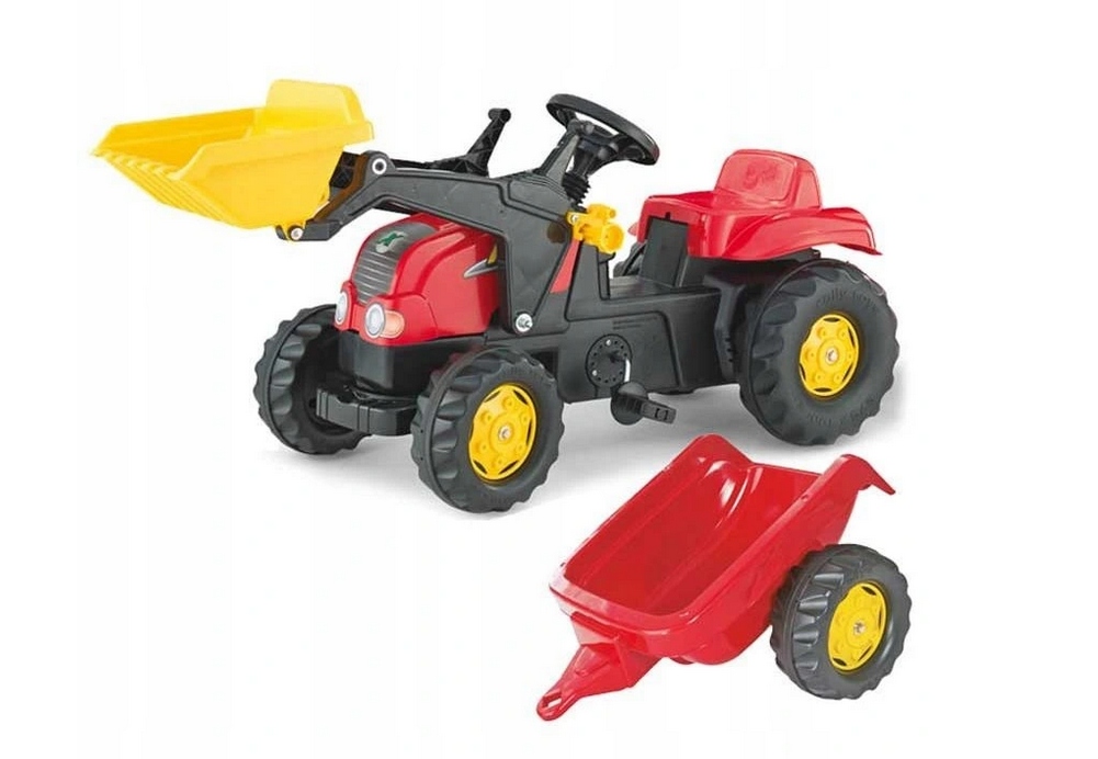 Rolly Toys Traktor Rolly Kid z łyżką i przyczepą