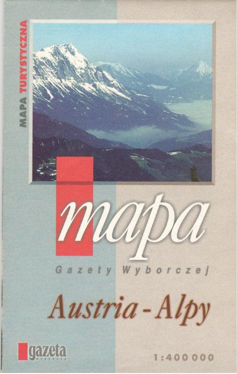 AUSTRIA - ALPY - mapa turystyczna