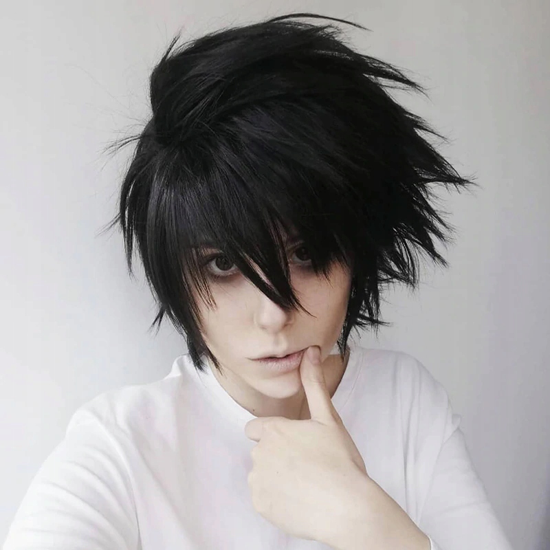 PERUKA ANIME WIG DEATH NOTE L COSPLAY NA PREZENT